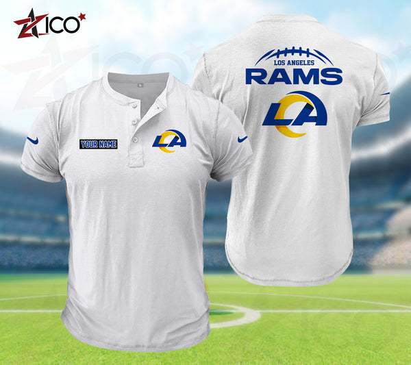 Los Angeles Rams Henley Short Sleeve T-Shirt Trending C004