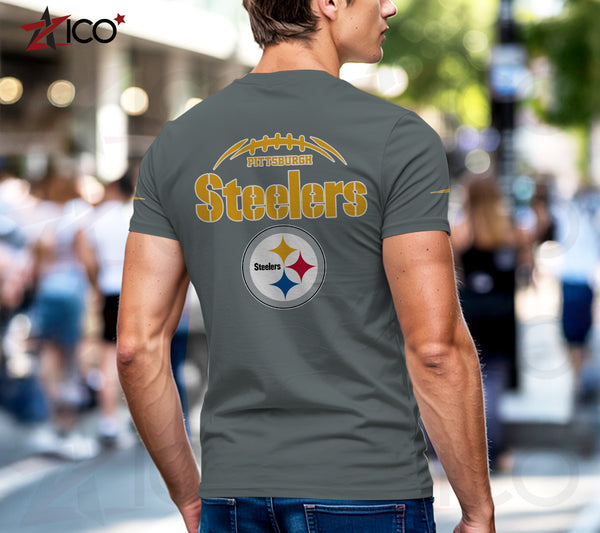 Pittsburgh Steelers Henley Short Sleeve T-Shirt Trending C004
