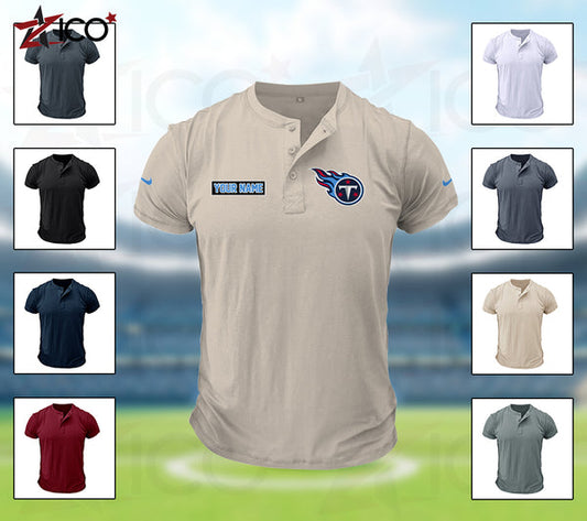 Tennessee Titans Henley Short Sleeve T-Shirt Trending C004