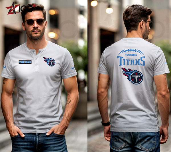 Tennessee Titans Henley Short Sleeve T-Shirt Trending C004