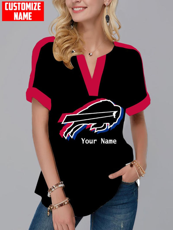 Buffalo Bills Fashion Short Sleeve V-Neck Shirt 8