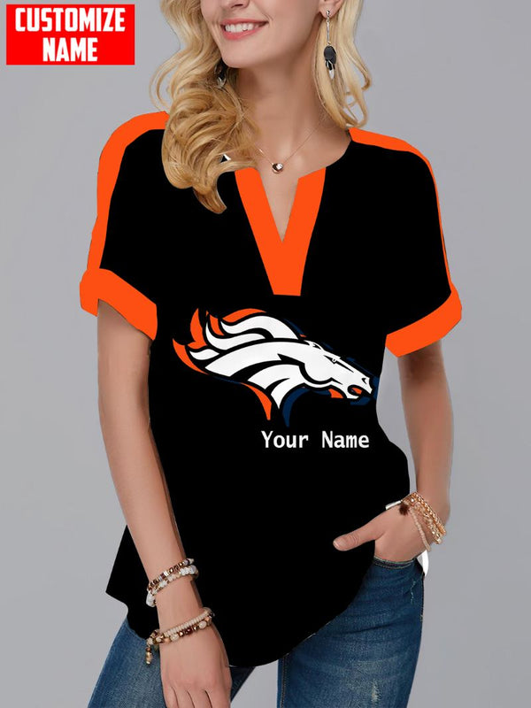 Denver Broncos Fashion Short Sleeve V-Neck Shirt 5