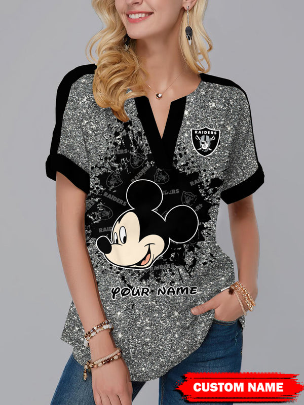 Las Vegas Raiders Fashion Short Sleeve V-Neck Shirt 5