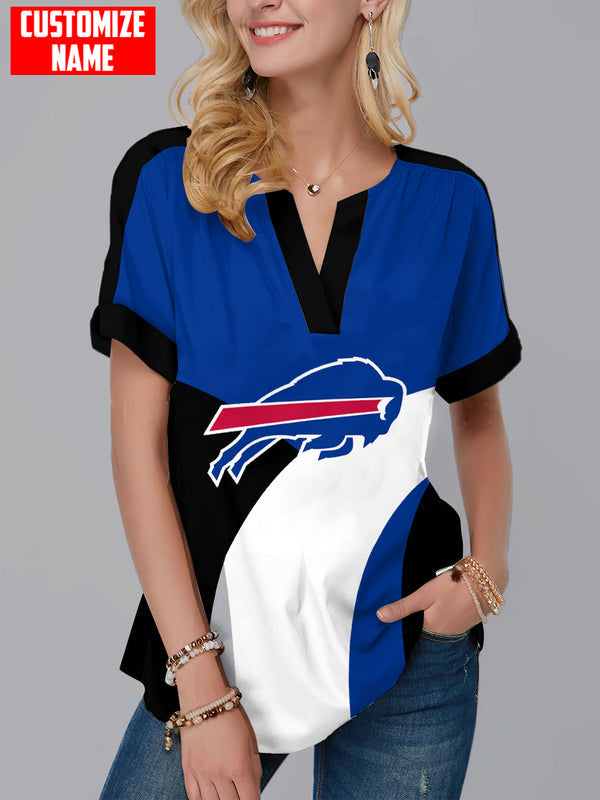 Buffalo Bills Fashion Short Sleeve V-Neck Shirt 3