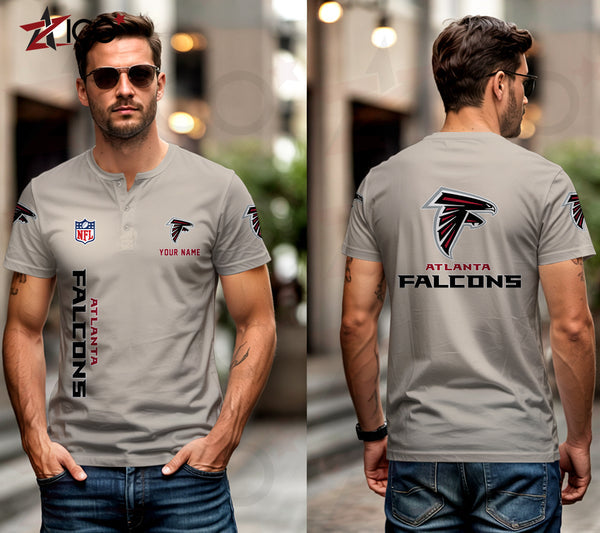 Atlanta Falcons Henley Short Sleeve T-Shirt Trending C003