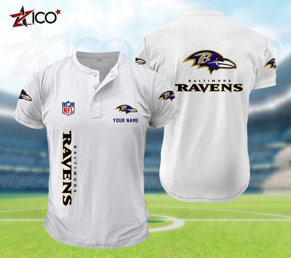Baltimore Ravens Henley Short Sleeve T-Shirt Trending C003