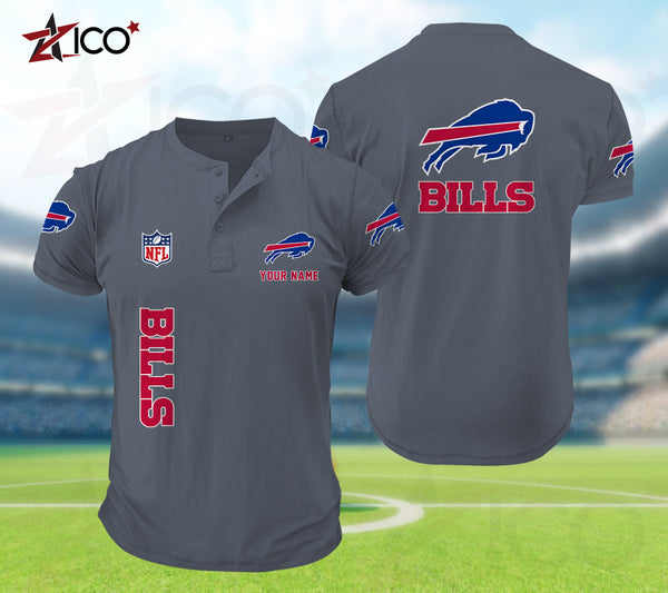 Buffalo Bills Henley Short Sleeve T-Shirt Trending C003