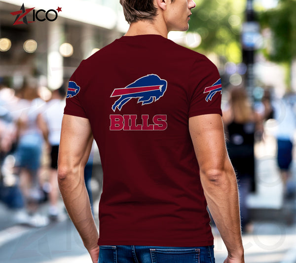 Buffalo Bills Henley Short Sleeve T-Shirt Trending C003