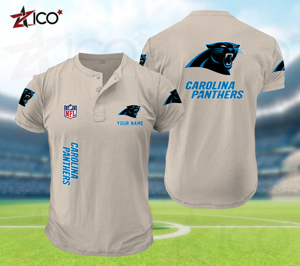 Carolina Panthers Henley Short Sleeve T-Shirt Trending C003