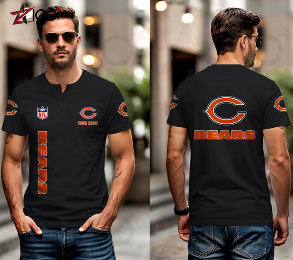 Chicago Bears Henley Short Sleeve T-Shirt Trending C003