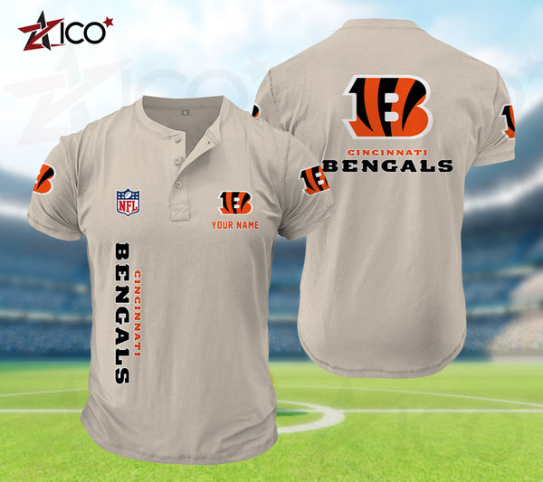 Cincinnati Bengals Henley Short Sleeve T-Shirt Trending C003