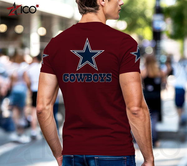 Dallas Cowboys Henley Short Sleeve T-Shirt Trending C003