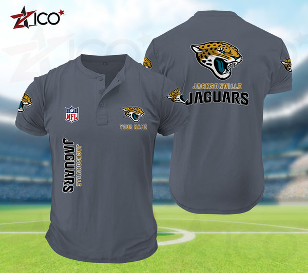 Jacksonville Jaguars Henley Short Sleeve T-Shirt Trending C003