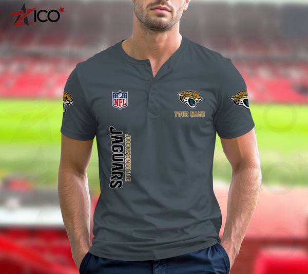 Jacksonville Jaguars Henley Short Sleeve T-Shirt Trending C003