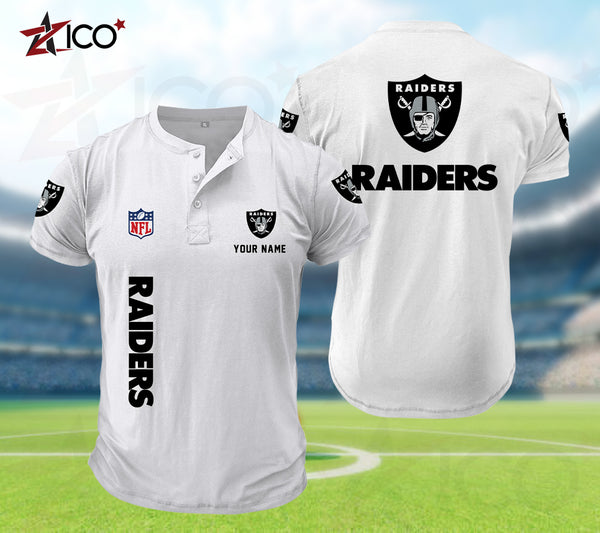 Las Vegas Raiders Henley Short Sleeve T-Shirt Trending C003