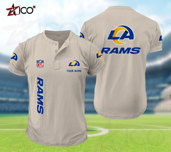 Los Angeles Rams Henley Short Sleeve T-Shirt Trending C003