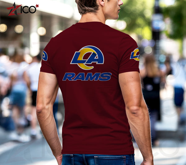 Los Angeles Rams Henley Short Sleeve T-Shirt Trending C003