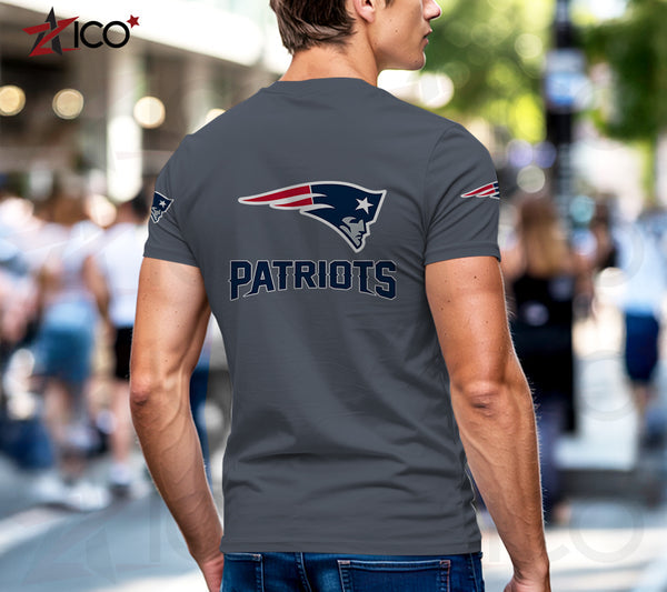 New England Patriots Henley Short Sleeve T-Shirt Trending C003