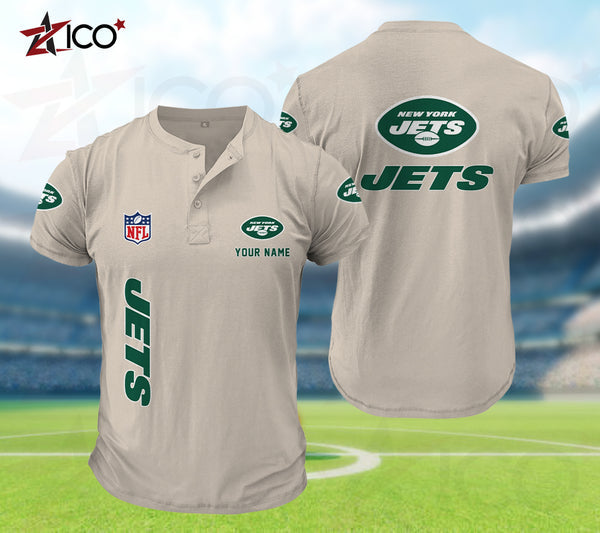 New York Jets Henley Short Sleeve T-Shirt Trending C003