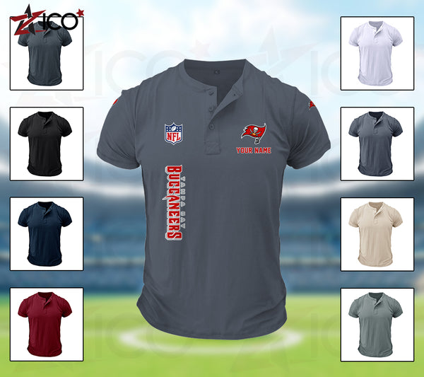 Tampa Bay Buccaneers Henley Short Sleeve T-Shirt Trending C003