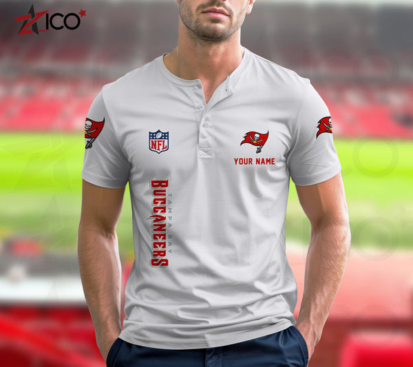 Tampa Bay Buccaneers Henley Short Sleeve T-Shirt Trending C003