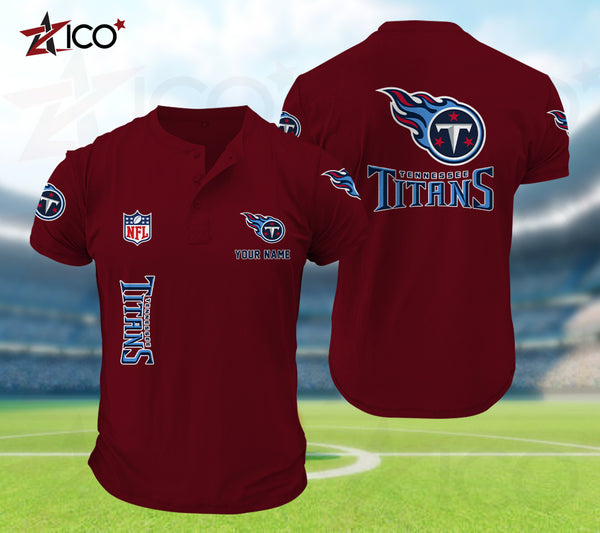 Tennessee Titans Henley Short Sleeve T-Shirt Trending C003