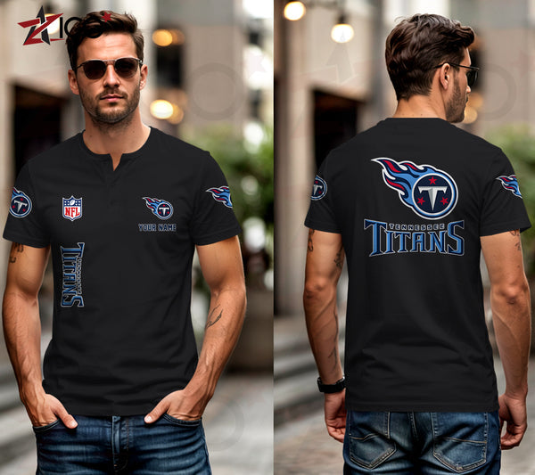 Tennessee Titans Henley Short Sleeve T-Shirt Trending C003