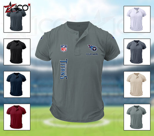 Tennessee Titans Henley Short Sleeve T-Shirt Trending C003