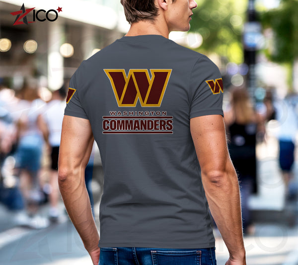 Washington Commanders Henley Short Sleeve T-Shirt Trending C003