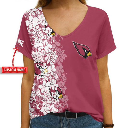 Arizona Cardinals 1(7) Personalized V-neck Women T-shirt