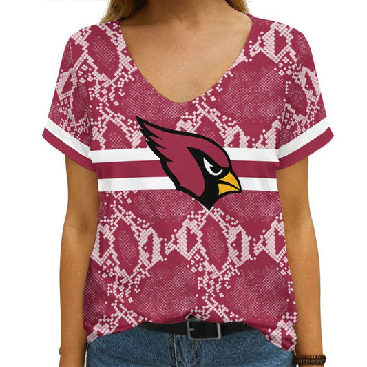 Arizona Cardinals 1(8) Personalized V-neck Women T-shirt