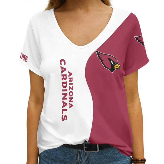 Arizona Cardinals 1(13) Personalized V-neck Women T-shirt