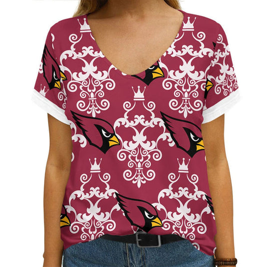 Arizona Cardinals 1(14) Personalized V-neck Women T-shirt