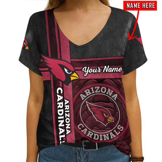 Arizona Cardinals 1(15) Personalized V-neck Women T-shirt