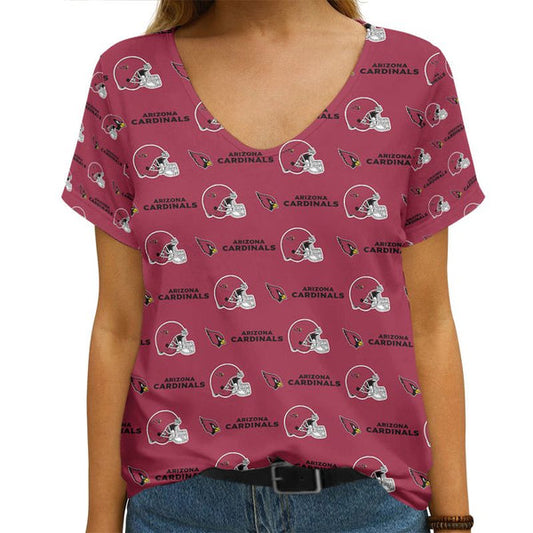 Arizona Cardinals 1(16) Personalized V-neck Women T-shirt