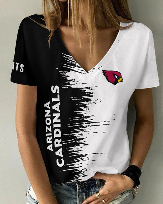 Arizona Cardinals 1(17) Personalized V-neck Women T-shirt