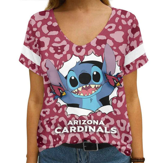 Arizona Cardinals 1(3) Personalized V-neck Women T-shirt