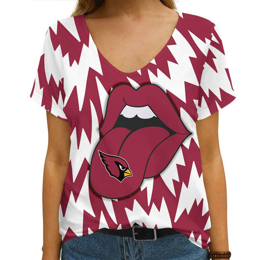 Arizona Cardinals 1(4) Personalized V-neck Women T-shirt