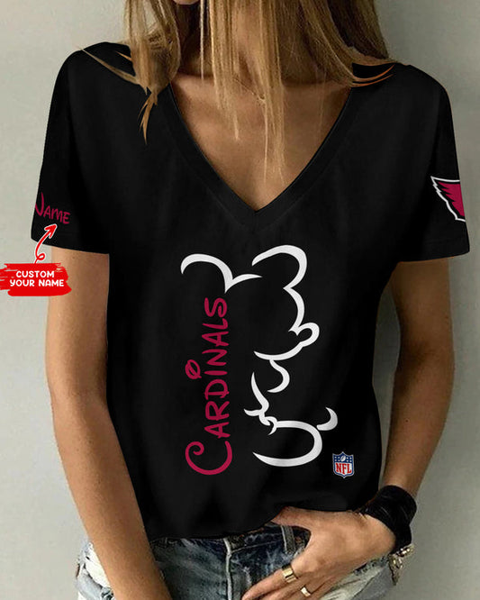 Arizona Cardinals 1(5) Personalized V-neck Women T-shirt