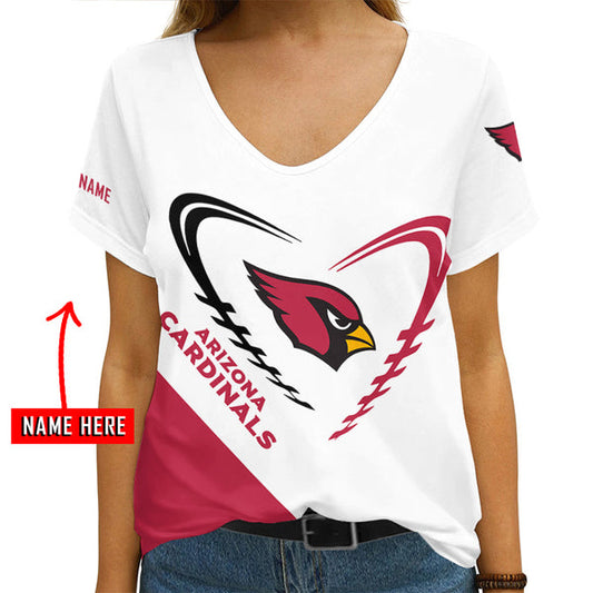 Arizona Cardinals 1(6) Personalized V-neck Women T-shirt