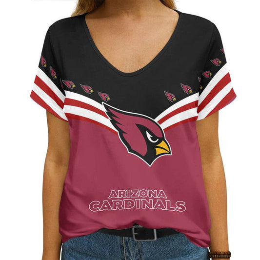 Arizona Cardinals Personalized V-neck Women T-shirt B001