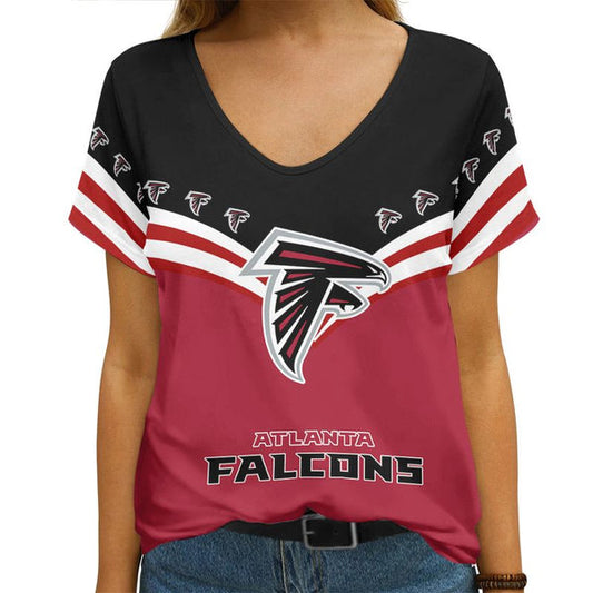 Atlanta Falcons Personalized V-neck Women T-shirt B001