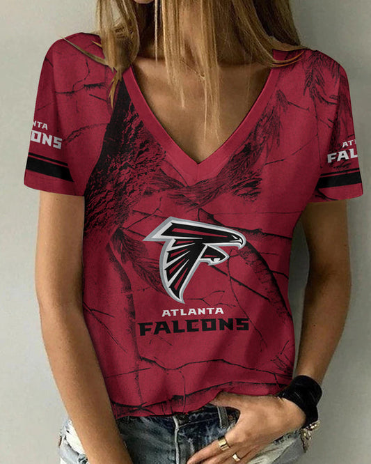 Atlanta Falcons 1 (5) Personalized V-neck Women T-shirt