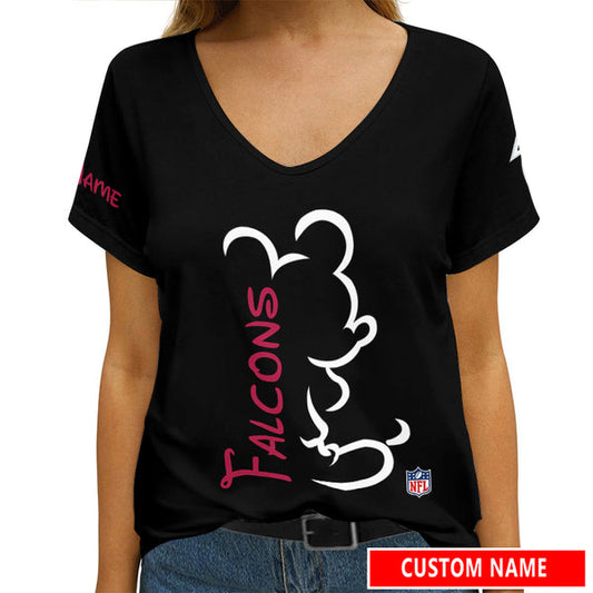 Atlanta Falcons 1 (6) Personalized V-neck Women T-shirt