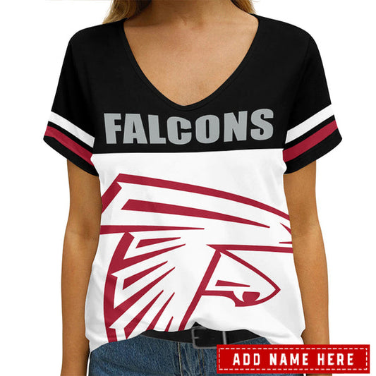 Atlanta Falcons 1 (7) Personalized V-neck Women T-shirt