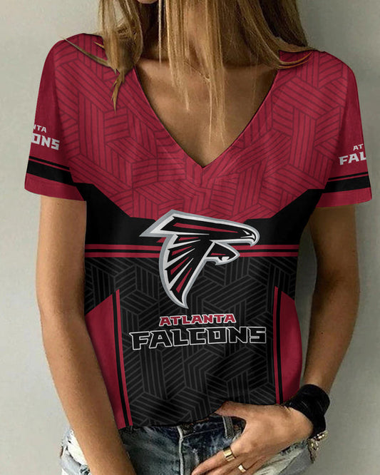 Atlanta Falcons 1 (8) Personalized V-neck Women T-shirt