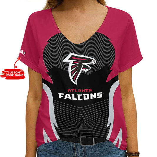 Atlanta Falcons 1 (10) Personalized V-neck Women T-shirt