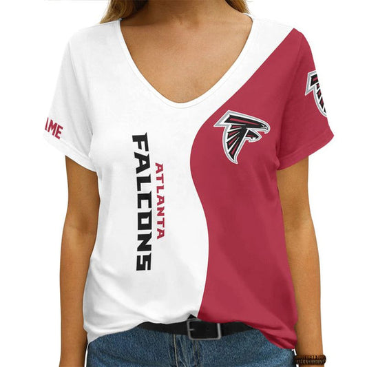 Atlanta Falcons 1 (12) Personalized V-neck Women T-shirt