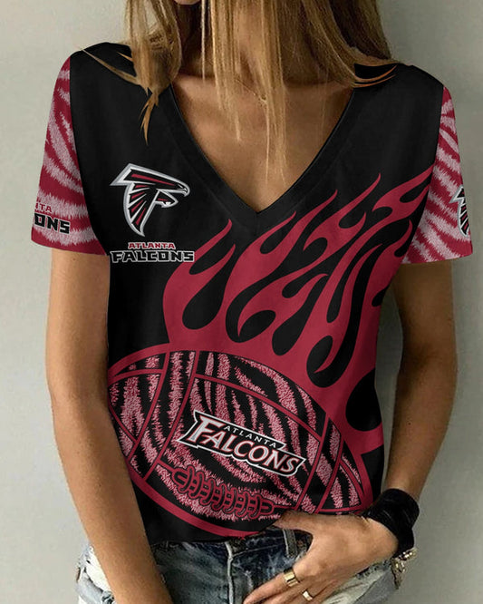 Atlanta Falcons 1 (13) Personalized V-neck Women T-shirt