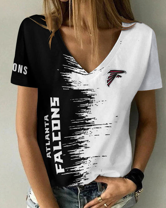 Atlanta Falcons 1 (1) Personalized V-neck Women T-shirt